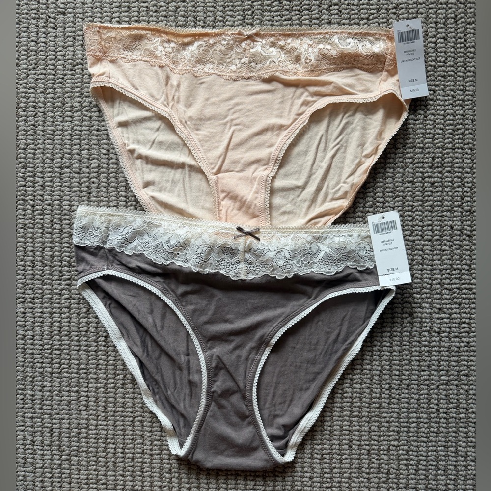 TWO Pair NWT Soma Embraceable‎ High Leg Panties Size M